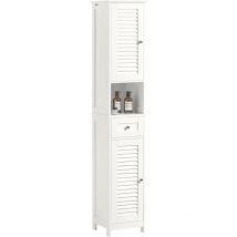 Freestand Cabinet Storage 2 Shutter Doors and 1 Drawer Cupboard,FRG236-W - Sobuy
