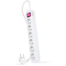 6-fach Steckdosenleiste mit Schalter, 1,4 Meter Weiß