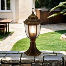 Sockelleuchte außen 41,5 cm hoch Rustikal IP43 E27 Wegeleuchte Garten Stehlampe Terrasse