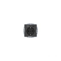 Berker - socket schuko/usb anth velours, laqué - connecteur de protection pour prise 48046086