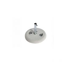 Lifeingarden - Socle de parasol rond en be'ton blanc de 35 kg fourni avec tube galvanise' de 5,2 cm et poigne'es