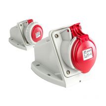 Socle de prise mural 3P+T 32A 380V étanche IP44 ou IP67 - Étanche IP67 ou IP44 - IP44 - Prise saillie 3P+T - 32A - 380V