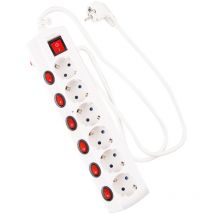 Onlex - Socle interrupteur individuel câble 1,5 m 6 prises