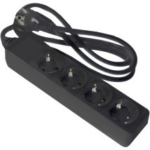 Socle noir câble onlex t/t 1,5 m 4 prises