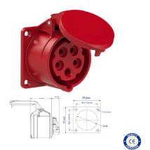 Socle Prise tableau femelle cee 5x32A - triphasé
