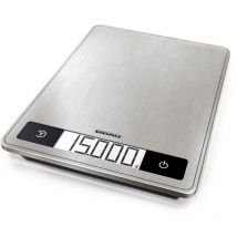 Page Profi 200, digitale Küchenwaage silber aus Edelstahl, Gewicht bis zu 15 kg (1-g-genau), Haushaltswaage mit patentierter Sensor-Touch-Funktion,