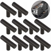 Boutons de portes 10 Pièces t Alliage Poignée Brossé Facile Poignées Porte D'armoire Meubles Monotrou Alliage Solide Durable, pour Tiroirs, Armoires,