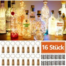 16pcs guirlande lumineuse 2m 20 led guirlande de bouteille guirlande lumineuse bouteille étanche pour Halloween fête de noël mariage batterie incluse