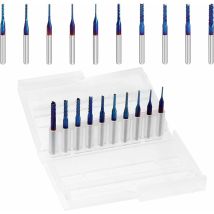 Nano Blue Coat End Mill cnc Router 1/8 ' Shank 0.8-3.75mm 10 Pack pour Fibre de Carbone Hardwood pcb smt s - rw