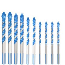 Soekavia - Forets pour carreaux de verre, 10 pcs multi-matériaux Triangle porcelaine foret métal forets pour carreaux de verre marbre miroir bois,