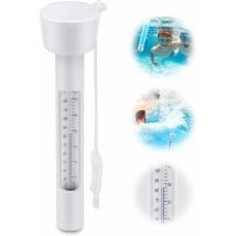 Thermomètre Flottant de Piscine, avec Une Corde, Résistant aux Chocs pour Tous Les & Piscines, Spas, Hot Tubs, Aquariums & Les étangs du Poisson-Fei