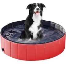 Minkurow Hundepool Mit Ablassventil, Faltbarer Katzenpool, Planschbecken, Hundebadewanne, Rutschfestes, Verschleißfestes Pvc, Für Kinder, Hund, Katze,