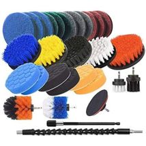 31 Pezzi Di Accessori Per Spazzole Da Trapano, Set Di Pagliette, Spugne Elettriche, Spazzole Per Piastrelle, Bagno, Cucina, Auto-b