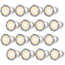 16er-Pack LED-Deckstrahler, wasserdicht, IP67, für den Außenbereich, Einbaustrahler, 0,6 w, dc 12 v, warmweißes Licht, Treppenstufen,