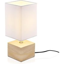 Moderne dekorative Nachttischlampe, [E14-Glühbirne enthalten] Ästhetische Atmosphäre Lesetischlampe aus Holz Augenpflege Natürliche Beleuchtung für