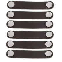 Lot De 6 Poignées De Porte Et De Tiroir En Cuir Véritable Et Alliage D'Aluminium (noir), 96 Mm De Diamètre.