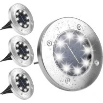 Solarleuchten für den Außenbereich, Kaltweiß 6000 k, 4 Stück, wasserdicht, IP65, Solar-Einbauleuchte für Wege, Garten, Terrasse, Hof, Rasen – rw