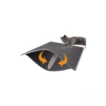 Tapis de litière pour Chat, Pliable Double Couche Nid d'abeille étanche Chat Mangeoire Tapis de Protection de Sol et Tapis Facile à Nettoyer (40 50cm)