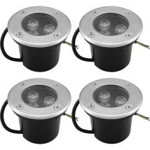 Unterirdische Lichter, Warmweiße Led Unterirdische Gartenbeleuchtung, Außenbeleuchtung-ip68 Ac85-265v (4er Pack, 3w) - Rwlighting & Beleuchtung / 