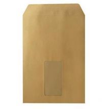 Versandtasche DIN C5 162 x 229 mm (B x H) mit Fenster 90g/m² mit Haftklebung natronbraun 500 St./Pack.