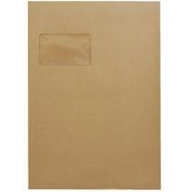 Versandtasche Din C4 229 X 324 Mm (b X H) Mit Fenster 90g/m² Mit Selbstklebung Natronbraun 25 St./pack.