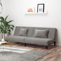 Devenirriche - Sofá cama de 2 plazas terciopelo gris claro vidaXL