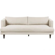 Beliani - Sofá 3 plazas sala de estar estilo moderno patas madera oscura tela beige claro Jarpen