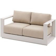 Gartensofa Allure Hafer & Zebrano Beige 2-Sitzer aus Aluminium und Polyester - Hespéride