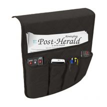 Sofa Armrest Organizer, Sofa Armchair Anti-Slip Pocket, Fabric Storage Pouch Holder for Cell Phones, Glasses, tv Remote, Space Saver Bag (Black)