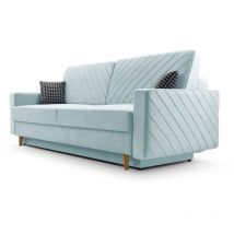 Sofa aus Samtstoff mit Schlaffunktion und Bettkasten Couch für Wohnzimmer Schlafsofa Sofagarnitur Polstersofa Wohnlandschaft mit Bettfunktion Velours