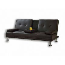 Home Detail - Indiana Three Seater Brown Cup Holder Sofa Bed