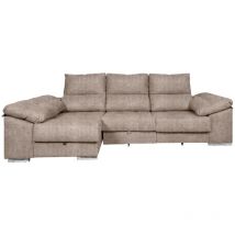 Sofa Cama Chaise Longue Yago 275cm. Reclinable, con Arcon +2 pufs