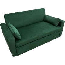 Happy Garden - matt Sofá cama de 2 plazas de terciopelo verde
