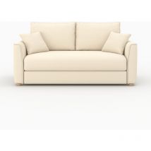Rendez-vous Déco - Sofá cama de 2 plazas en tejido texturizado beige - Olympe