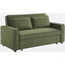 Sofá cama de pana de 3 plazas, Chill, Kaki oscuro, 172.5x91.5x88.5 cm