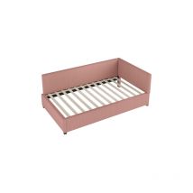 Minkurow - Sofá cama tapizado de 90x200, cama multifuncional con somier, tela de terciopelo agradable para la piel, color rosa
