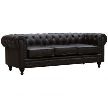 Sofá Chesterfield "Aliza" 3 plazas - Marron