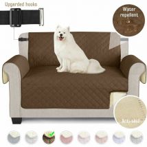 Sofa Cover Sofa Cover Waterproof Sofa Cover with Non-slip Elastic Straps for Dogs Pets, Wear & Tear Protection (Brown, 2 Seater)