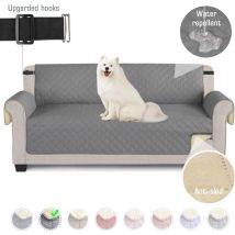 Sofa Covers Waterproof Couch Throws with Elastic Straps Anti-Slip Foam for Living Room Dog Protector Protect from Pets, Spills, Wear and Cracks