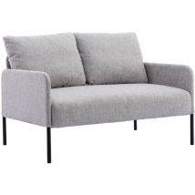 Sofá de 2 Plazas Silla Sillón Individual Butaca Pequeña para Apartamento, Lino, Gris