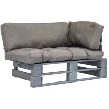 Furniture Limited - Sofá de jardín de palets con cojines grises