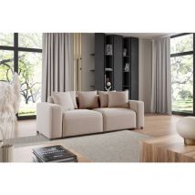 Fun Moebel - Sofa Designersofa megan 2-Sitzer in Stoff Salvador Hellbeige