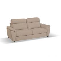 Iperbriko - Sofá Gonzaga de 3 plazas fijo con cabezales ajustables en 3 posiciones color caribú H94xL205xP96.