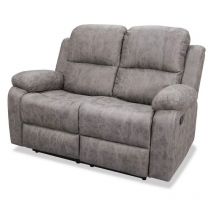 Hm-actually - Sofá relax dos plazas Navas tapizado gris, 140cm(Ancho) 100cm (Fondo) 100cm(Alto)