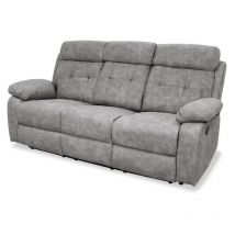 Hm-actually - Sofá relax tres plazas Murcia tapizado cemento, 208cm(Ancho) 97cm (Fondo) 105cm(Alto)