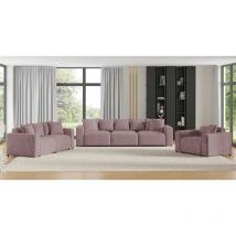 Fun Moebel - Sofaset Designersofas megan 3-2-1 in Stoff Poso Altrosa