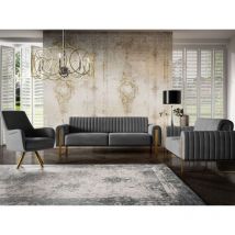 Fun Moebel - Sofaset Designersofas valerie 3-2-1 in Stoff Stoff Elisa Velvet Anthrazit
