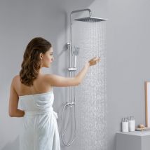 Sofetiy Max Duschsystem Duschsäulen Ohne Armaturen, Komplettset Für Regendusche, 10 Zoll Duschkopf Und Handbrause, Höhenverstellbare Duschstange, 