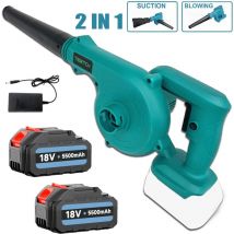 Teetok - Soffiatori e aspiratori elettrici, soffiatore ad aria senza fili 2 in 1, per pulire le foglie dalla polvere di neve +2x batteria da 5,5 a +