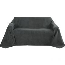 Beautissu - Plaid coperta Romantica - effetto scamosciato - ideale come copridivano o copriletto Antracite, 280x210x1 cm